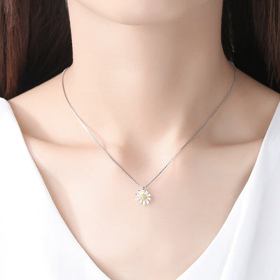 S925 Sterling Silver Sunflower Pendant - 0 - CJ