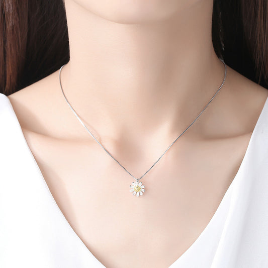 S925 Sterling Silver Sunflower Pendant - 0 - CJ