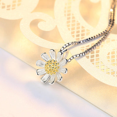 S925 Sterling Silver Sunflower Pendant - 0 - CJ
