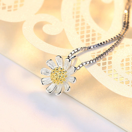 S925 Sterling Silver Sunflower Pendant - 0 - CJ