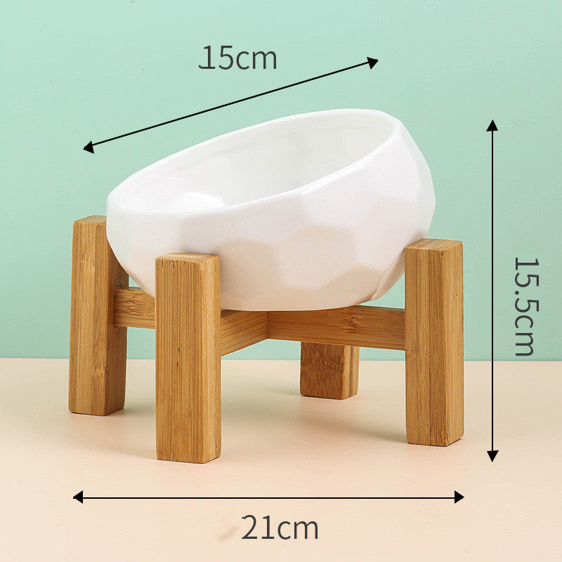 Pet Supplies Bowl Ceramic Cat Bowl Dog Bowl Oblique Mouth - 0 - CJ - whiteset - CJGY102954107GT