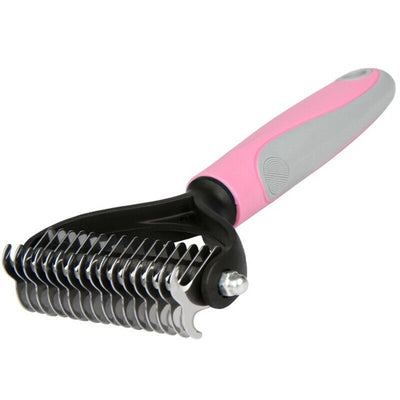 Grooming Brush For Pet Dog Cat Deshedding Tool Rake Comb Fur Remover Reduce 2 - Side Dematting Tool For Dogs Cats Pets Grooming Brush Double Sided Shedding And Dematting Undercoat Rake Hair Removal Comb - 5 - CJ