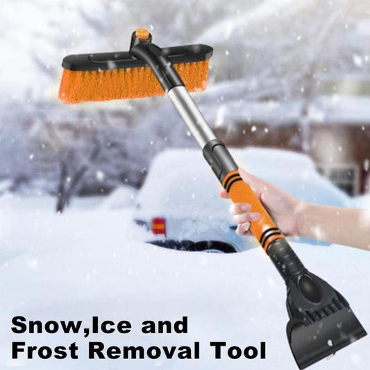 Car Cleaning Brush Ice Scraper Detachable Snow Shovel Brush Dust Remove Brush Auto Windshield Extendable Snow Brush Foam Handle - 0 - CJ