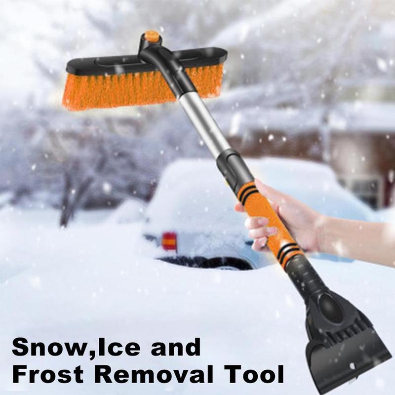 Car Cleaning Brush Ice Scraper Detachable Snow Shovel Brush Dust Remove Brush Auto Windshield Extendable Snow Brush Foam Handle - 0 - CJ