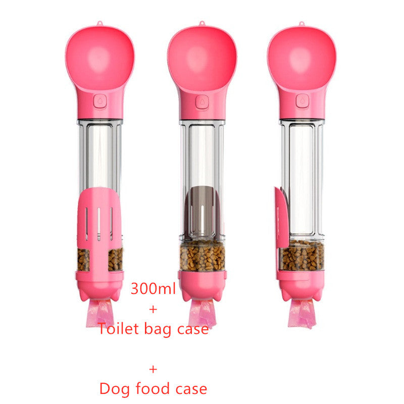 Pet Water Bottle Feeder Bowl Garbage Bag Storage Portable Pet Outdoor Travel 3 In 1 Dog Water Bottle - 0 - CJ