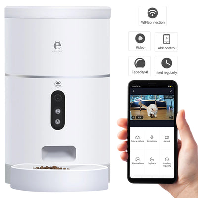Pet Dog Cat Food Dispenser Bowl with Camera Wide Angle Automatic Pet Feeder Food Bowl APP Control Pet Accessories - 0 - CJ