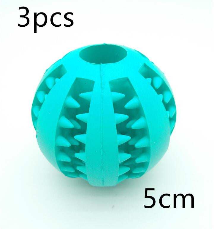 Pet Slow Feeder Dog Toy Cute Funny Rubber Dog Ball Toy - 0 - CJ - Sky Blue - 5cm 3pcs - CJJJCWGY00661 - Sky Blue - 5cm 3pcs