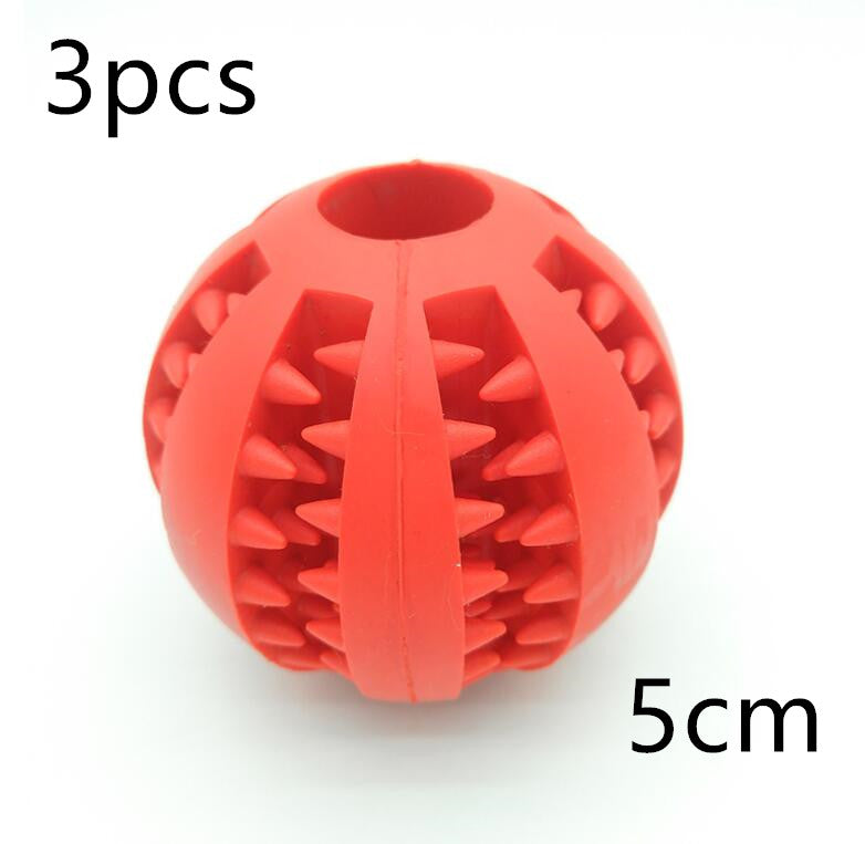 Pet Slow Feeder Dog Toy Cute Funny Rubber Dog Ball Toy - 0 - CJ - Red - 5cm 3pcs - CJJJCWGY00661 - Red - 5cm 3pcs