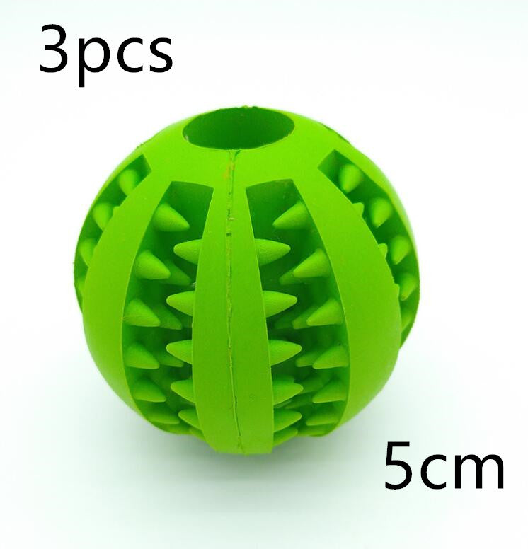 Pet Slow Feeder Dog Toy Cute Funny Rubber Dog Ball Toy - 0 - CJ - Green - 5cm 3pcs - CJJJCWGY00661 - Green - 5cm 3pcs