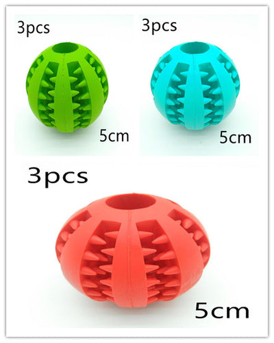 Pet Slow Feeder Dog Toy Cute Funny Rubber Dog Ball Toy - 0 - CJ - 3colors set - 5cm 3pcs - CJJJCWGY00661 - 3colors set - 5cm 3pcs