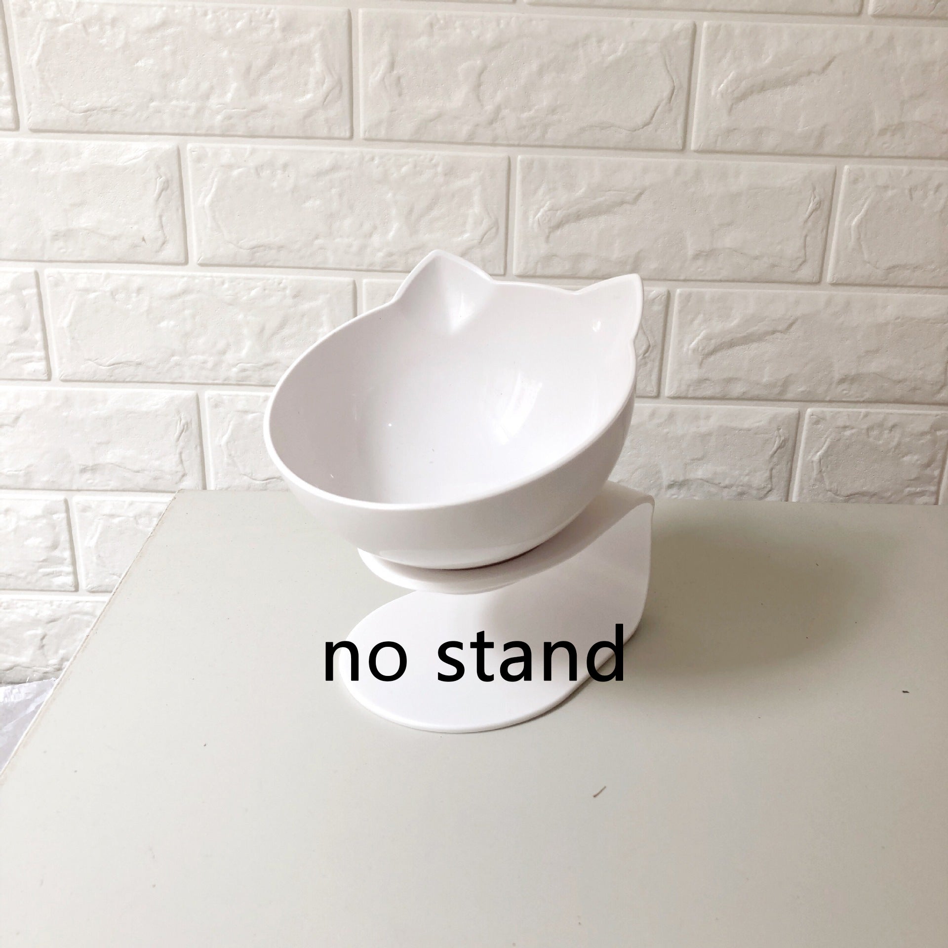 New Inclined Food Cat Ear Oblique Mouth Transparent Single Pet Bowl - 0 - CJ - White Single bowl - Q1pcs - CJJJCWMY00452 - White Single bowl - Q1pcs
