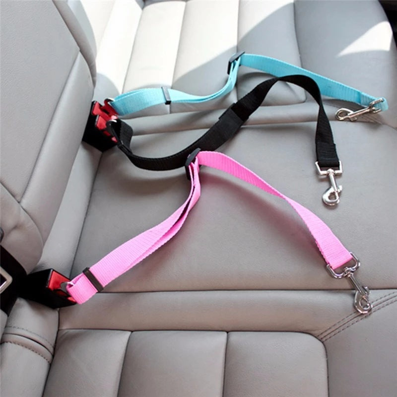 Adjustable Pet Cat Dog Car Seat Belt Pet Seat Vehicle Dog Harness Lead Clip Safety Lever Traction Dog Collars Dogs Accessoires Pets Products - 0 - CJ
