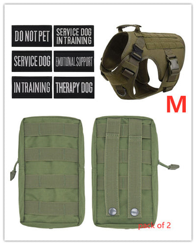 Military Tactical Dog Harness German Shepherd Adjustable Pet Dog Back - 0 - CJ - F - Set - CJJJCWGX00809 - F - Set