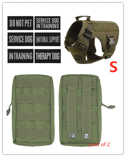 Military Tactical Dog Harness German Shepherd Adjustable Pet Dog Back - 0 - CJ - E - Set - CJJJCWGX00809 - E - Set