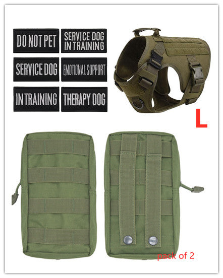 Military Tactical Dog Harness German Shepherd Adjustable Pet Dog Back - 0 - CJ - G - Set - CJJJCWGX00809 - G - Set