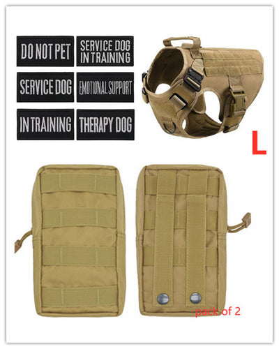 Military Tactical Dog Harness German Shepherd Adjustable Pet Dog Back - 0 - CJ - C - Set - CJJJCWGX00809 - C - Set