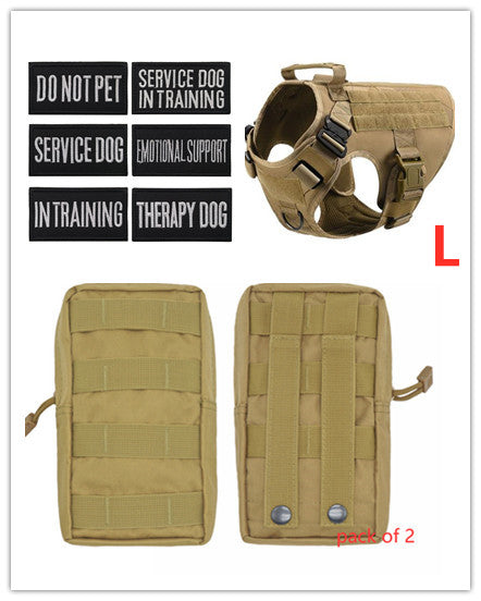 Military Tactical Dog Harness German Shepherd Adjustable Pet Dog Back - 0 - CJ - C - Set - CJJJCWGX00809 - C - Set
