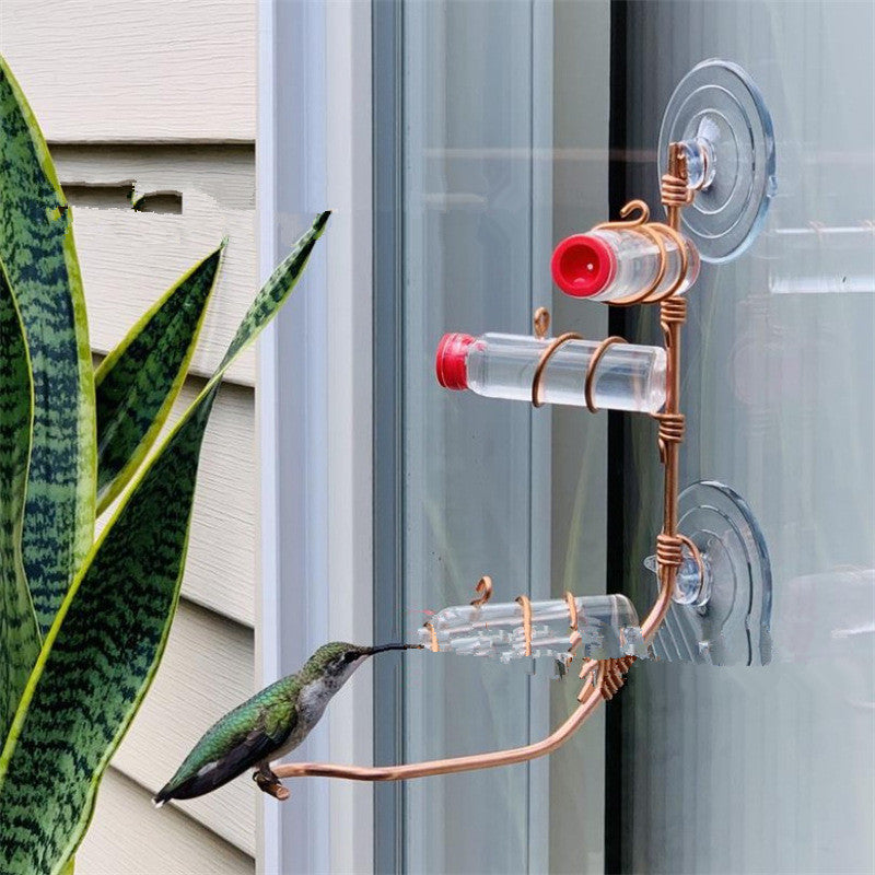 Garden Bird Feeder Supplies Hummingbird Feeder Drinker Suction Cup Easy To Clean Deck Garden Decor Bird Feeders for Wild Birds - 0 - CJ