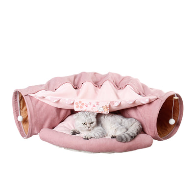 Pet Cats Tunnel Interactive Play Toy Mobile Collapsible Ferrets Rabbit Bed tunnels Indoor Toys Kitten Exercising Products - 0 - CJ - Pink - CJJJCWMY00253 - Pink