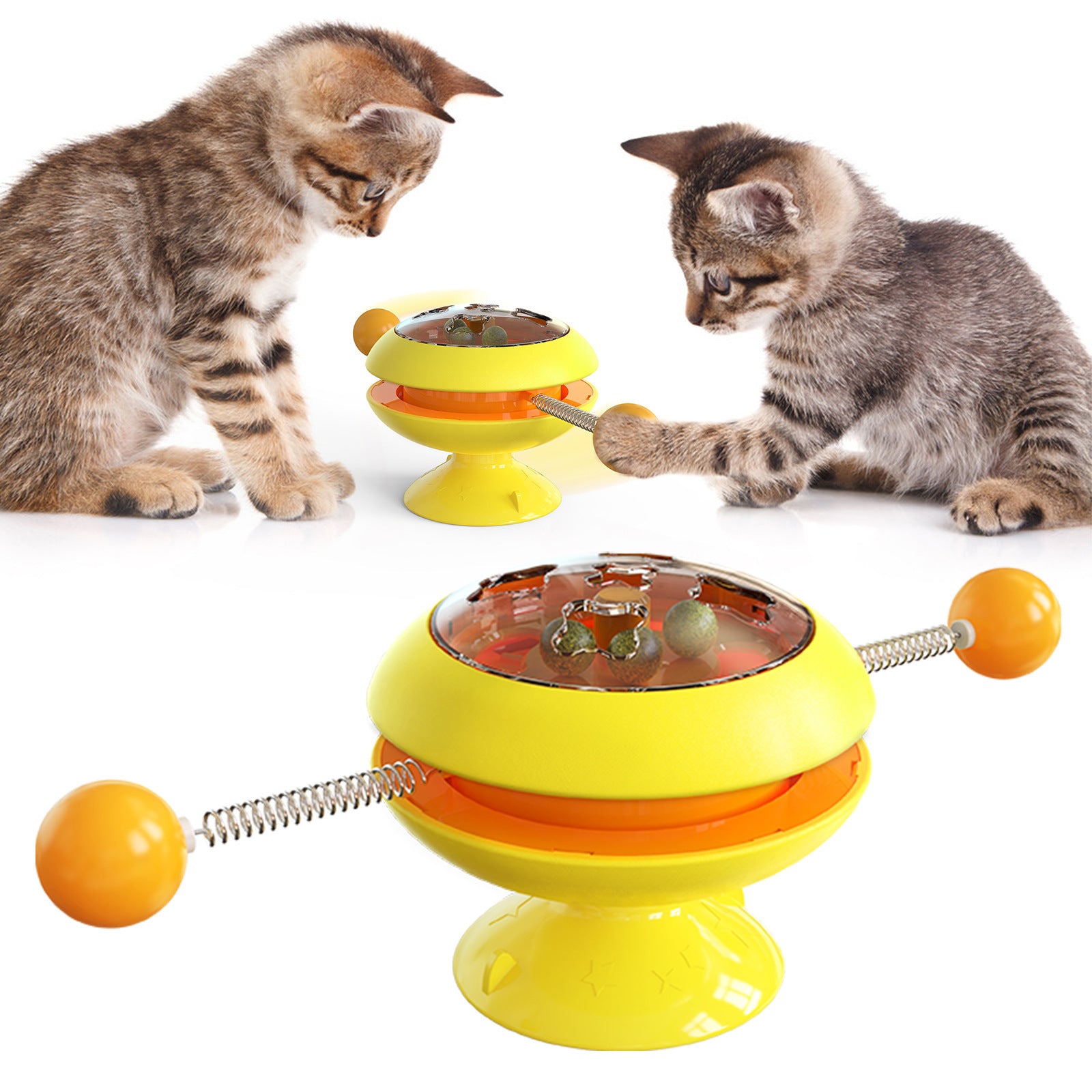 Rotatable Cat Toys Supplies With Catnip Interactive Training Toys For Cats Kitten Cat Accessories Pet Products - 0 - CJ