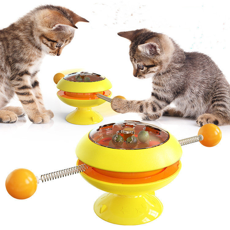 Rotatable Cat Toys Supplies With Catnip Interactive Training Toys For Cats Kitten Cat Accessories Pet Products - 0 - CJ - Yellow - CJMY111730702BY