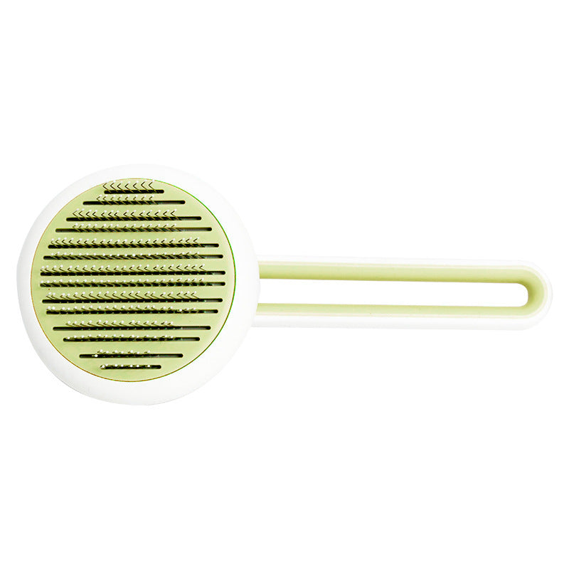 Pet Dog Hair Remover Cat Brush Grooming Tool Automatic Massage Comb Round Hair Brush For Cat Dog Pet Supplies - 0 - CJ - Green - CJMY112427403CX