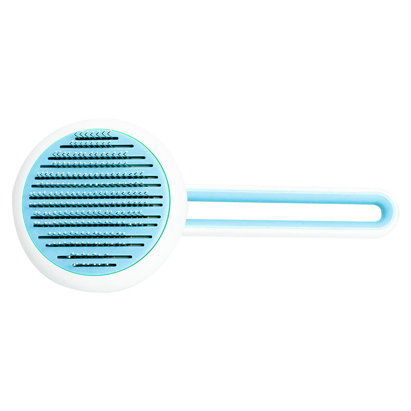 Pet Dog Hair Remover Cat Brush Grooming Tool Automatic Massage Comb Round Hair Brush For Cat Dog Pet Supplies - 0 - CJ - Blue - CJMY112427402BY