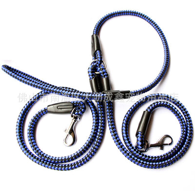 Double - Ended Traction Rope For Walking The Dog Hand - Double - Ended Traction Rope One Plus Two Leash Collar Pet Supplies Dog Collar - 0 - CJ - A Blue 1.5cm - CJJJCWGY00201 - A Blue 1.5cm