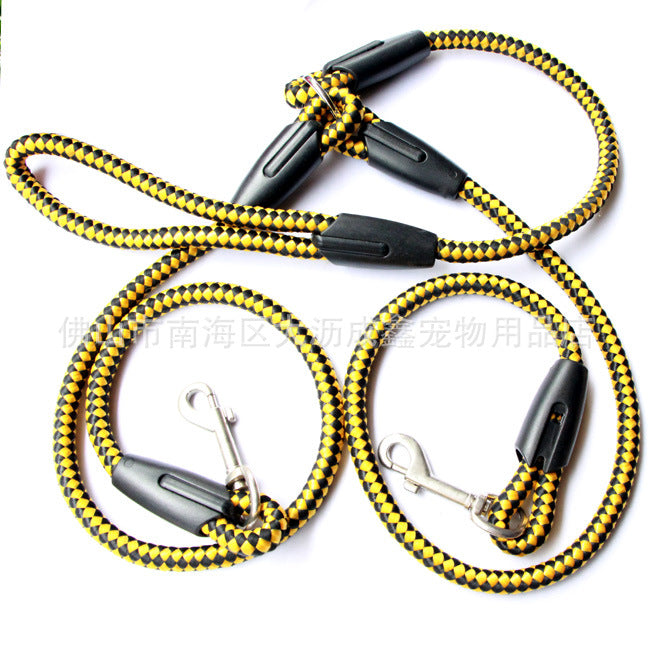 Double - Ended Traction Rope For Walking The Dog Hand - Double - Ended Traction Rope One Plus Two Leash Collar Pet Supplies Dog Collar - 0 - CJ - A Yellow 1.5cm - CJJJCWGY00201 - A Yellow 1.5cm