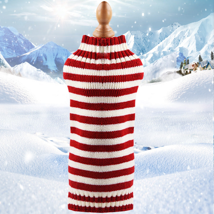 Cashmere Twisted Rope Pet Sweater, Dog Clothes, Pet Products - 0 - CJ - Thin red lines - XL - CJGD115087710JQ