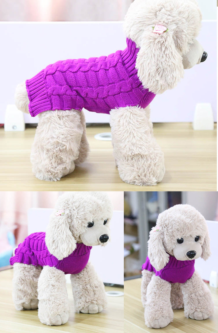 Cashmere Twisted Rope Pet Sweater, Dog Clothes, Pet Products - 0 - CJ