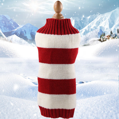Cashmere Twisted Rope Pet Sweater, Dog Clothes, Pet Products - 0 - CJ - Thick red lines - XL - CJGD115087705EV