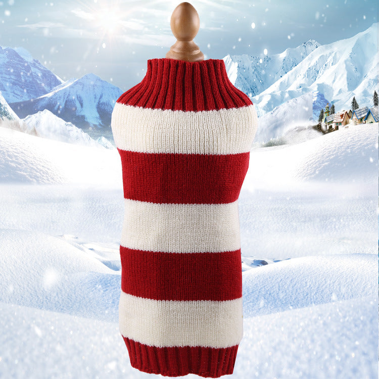 Cashmere Twisted Rope Pet Sweater, Dog Clothes, Pet Products - 0 - CJ - Thick red lines - XL - CJGD115087705EV