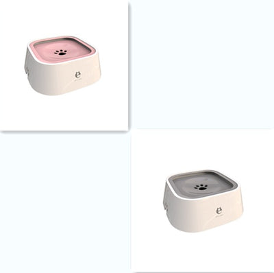 Non - wet Mouth Dog Bowl, Floating Bowl, Anti - overturning - 0 - CJ - Pink grey set - CJJJCWGY00623 - Pink grey set
