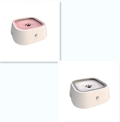 Non - wet Mouth Dog Bowl, Floating Bowl, Anti - overturning - 0 - CJ - Pink White set - CJJJCWGY00623 - Pink White set