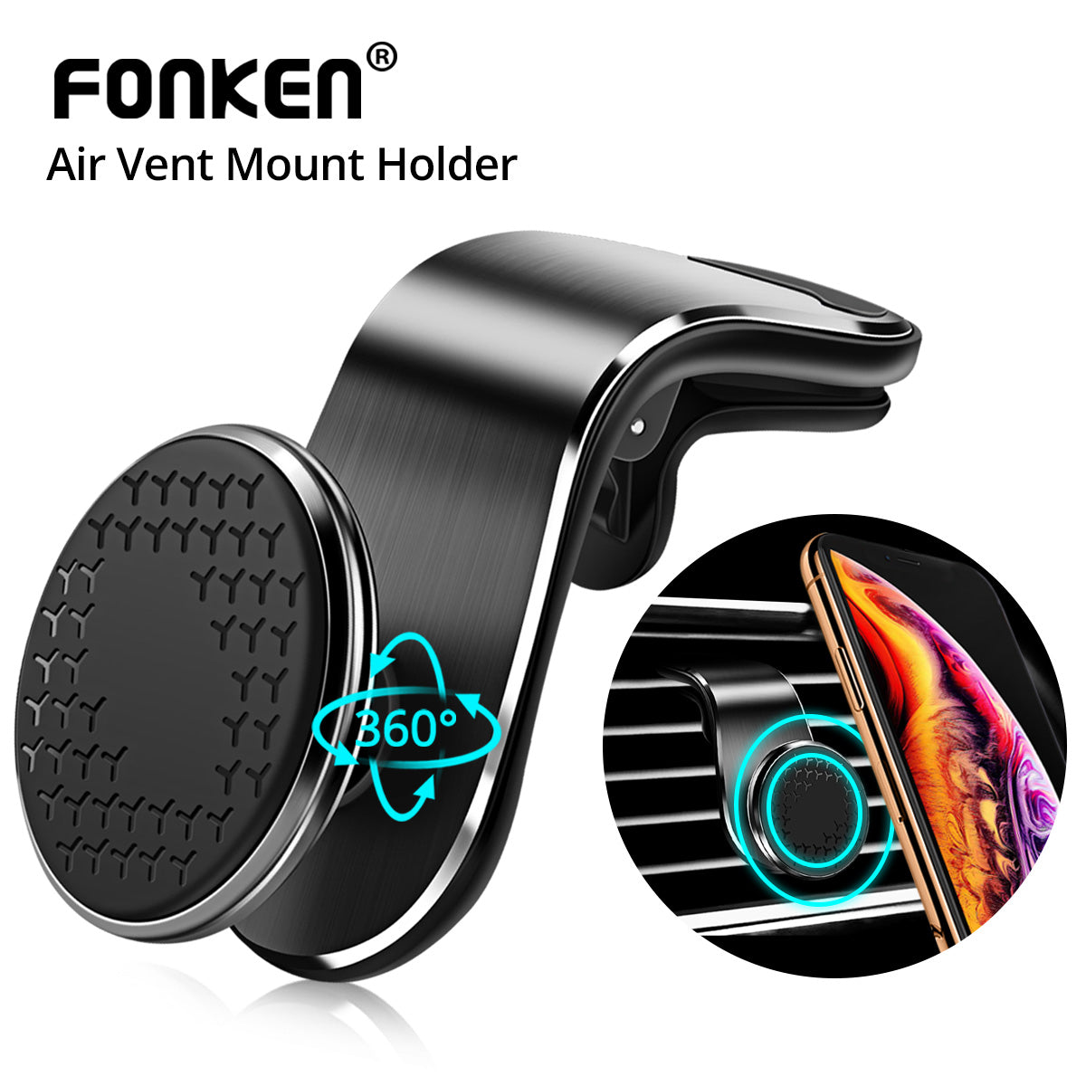 Magnetic Car Phone Holder Air Vent Magnet Mount Smartphone Phone Holder Car Rotation Bracket - 0 - CJ
