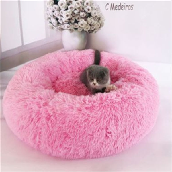 Round Long Hairy Autumn And Winter Nest Pad Cat Mattress - 0 - CJ - Bright powder - 60cm - CJJJCWMY00276 - Bright powder - 60cm