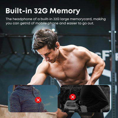 IPX8 Waterproof Headphones, Swimming - specific Bluetooth Headphones, Sports Wireless Earbuds With 32G TF Card, Stereo Bone Conduction Headphones - 5 - CJ