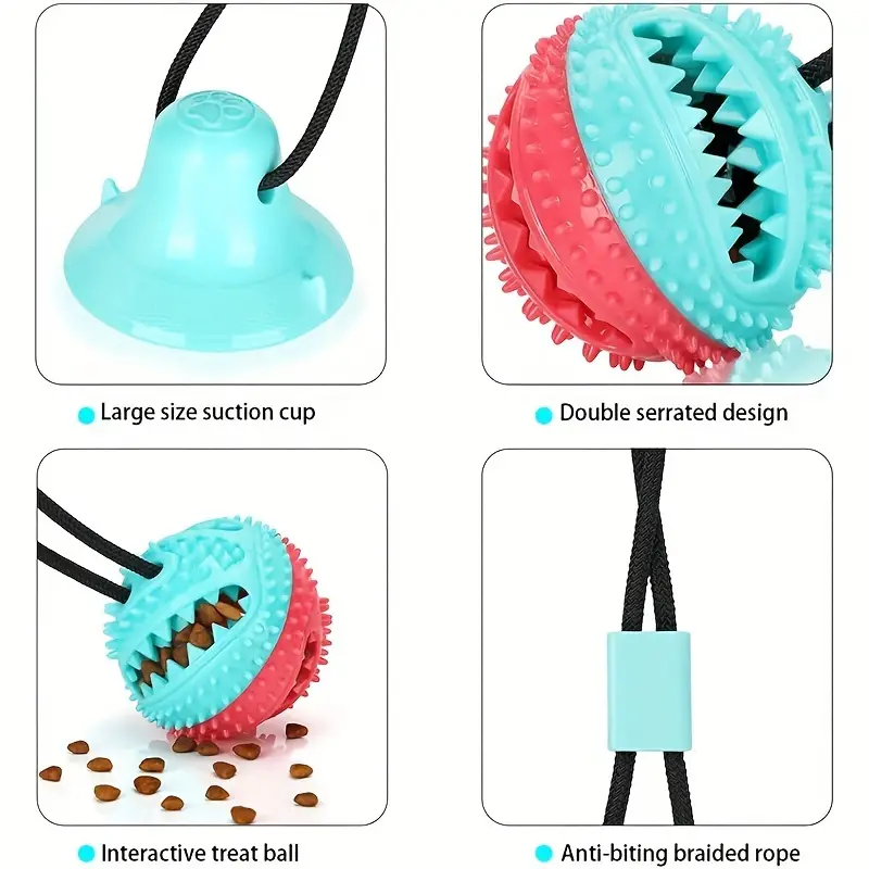 Dog Toys For Aggressive Chewers Interactive Teething Boredom And Stimulating Tug Of War Suction Cup Interactive Tug - of - War Dog Toy Treat Dispensing, Durable Thermoplastic Rubber Construction - 5 - CJ