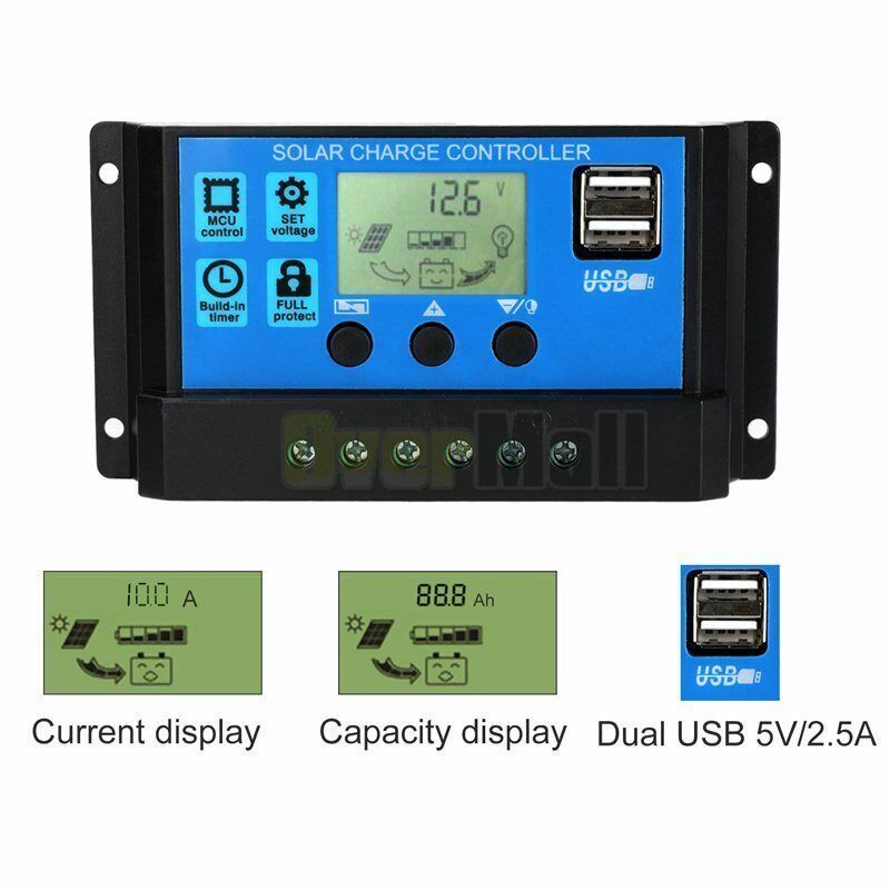 20-80A MPPT Solar Panel Regulator Charge Controller Auto Focus Tracking 12,24V