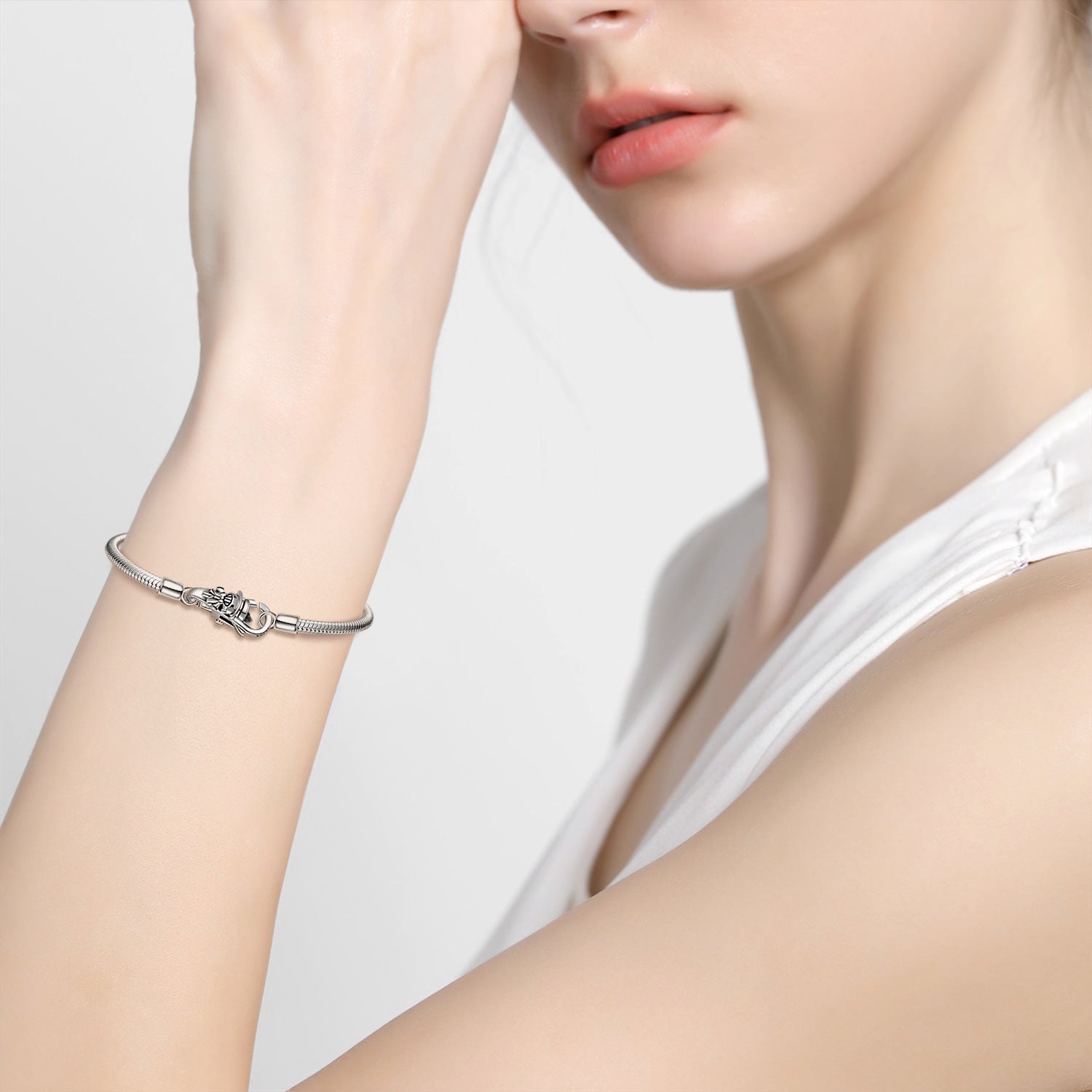 S925 Sterling Silver Basic Keel Chain Without Buckle Hollow Single Chain Bracelet Diy Accessories - 4 - CJ