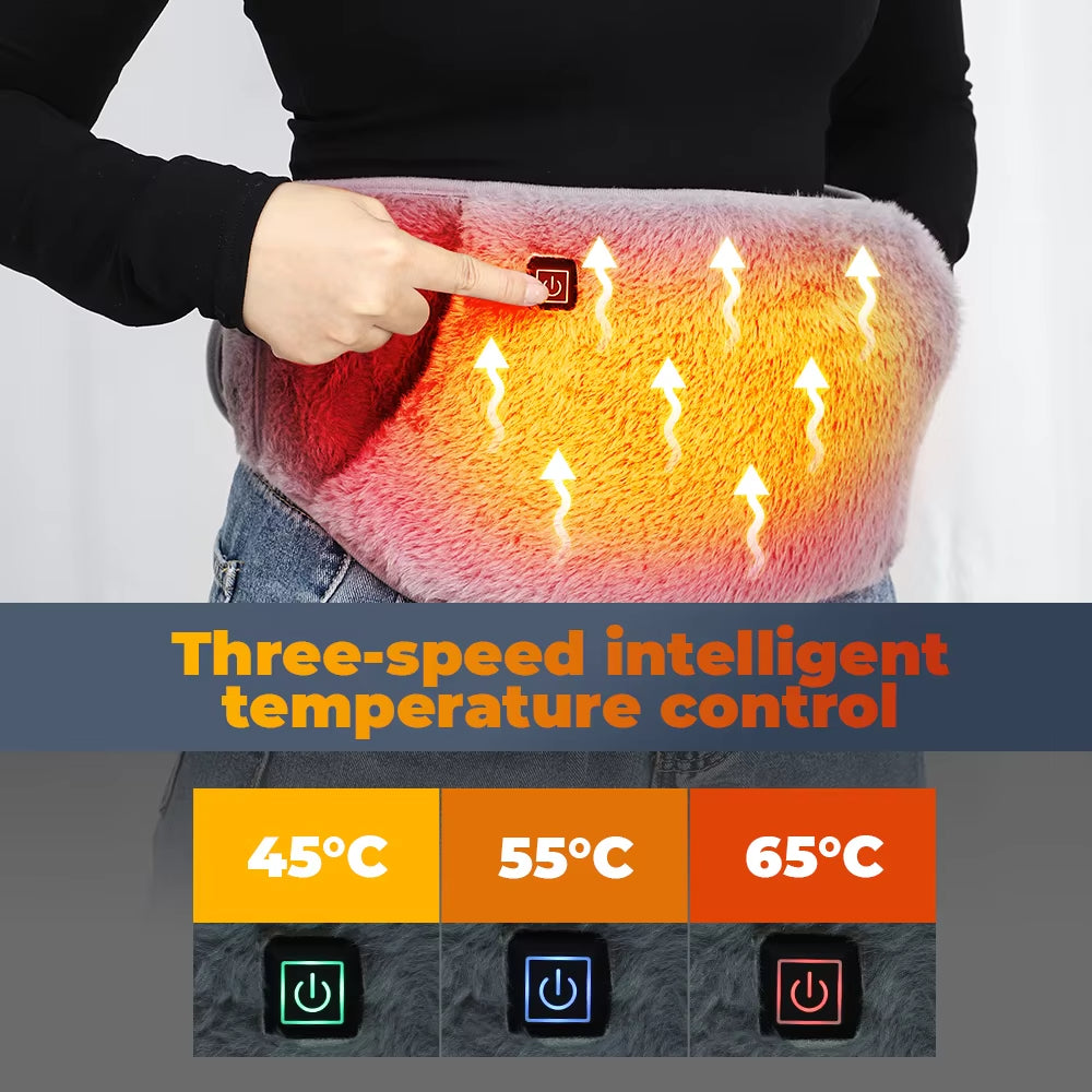 USB Powered Heating Waist Belt, Heating Pad With Hand Pockets, Electric Heated Waist Belt For Period Cramps Body Joints Pain, Three - Level Temperature Control - 5 - CJ