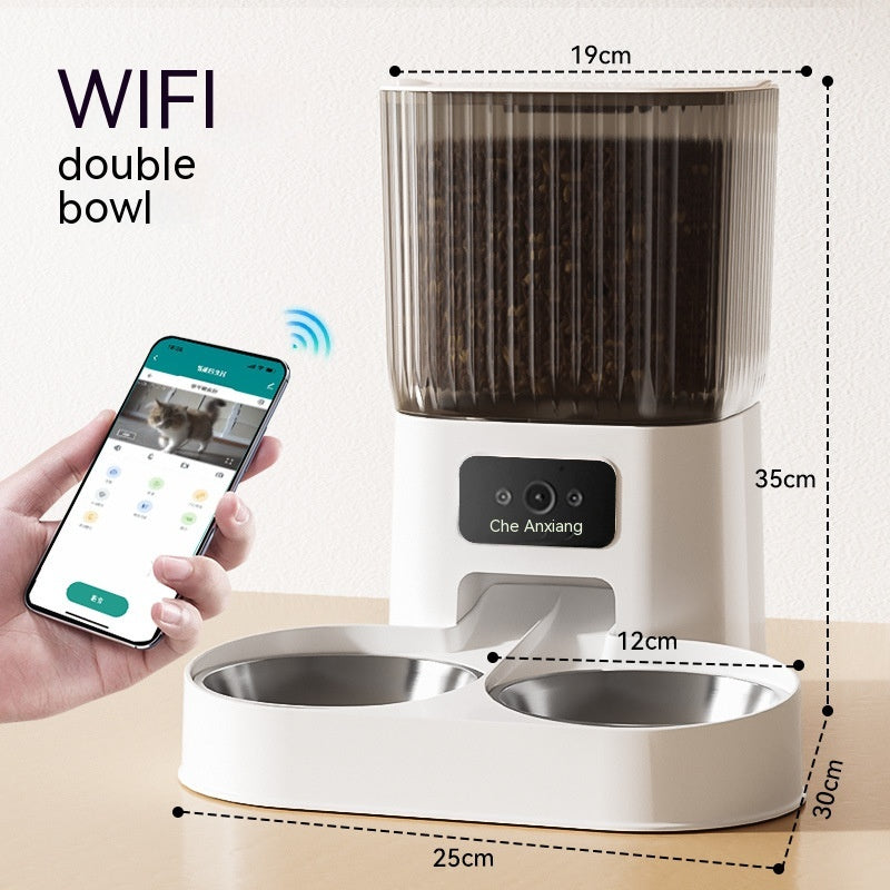 Automatic Pet Feeder Cat Intelligent Remote Control Cat Food Dog Food Timing Quantitative Video Monitoring Pet Feeding Machine - 0 - CJ