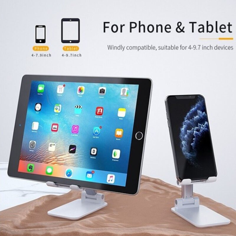 Metal Desktop Tablet Holder Table Cell Foldable Extend Support Desk Mobile Phone Holder Stand For iPhone iPad Adjustable - 5 - cjdropshipping