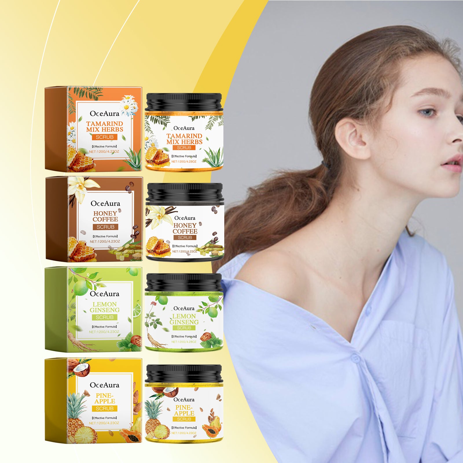 OceAura Body Scrub Moisturizes Gently, Cleanses, Hydrates And Hydrates All Over Skin Exfoliating Scrub - 5 - CJ