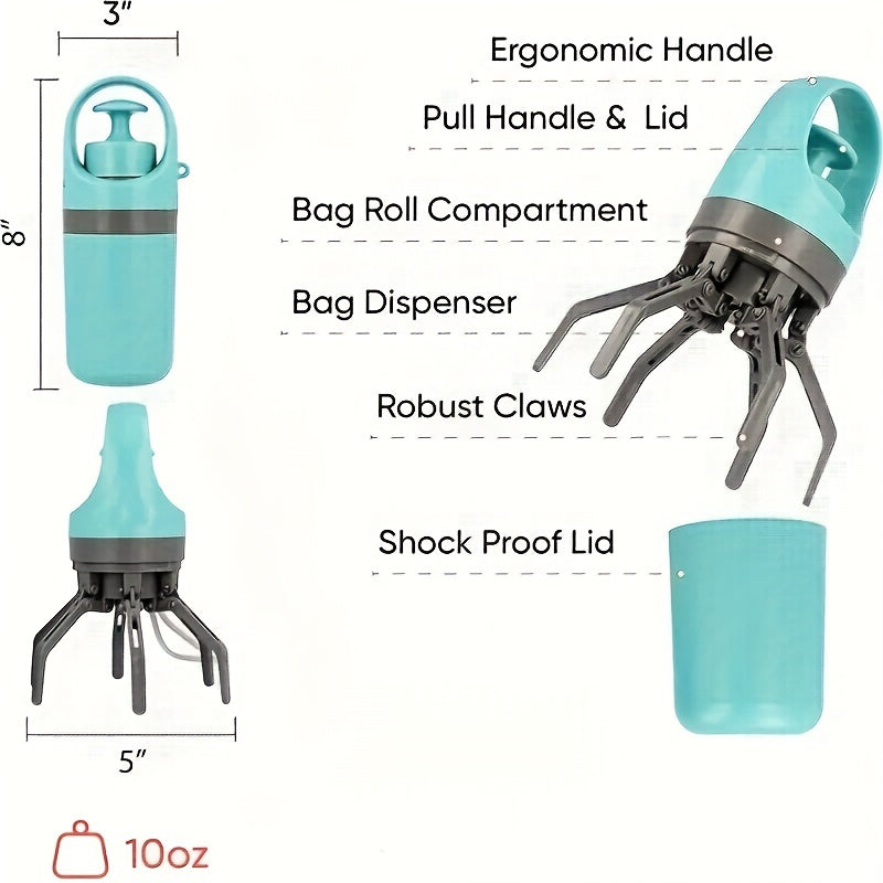 Portable Dog Poop Scooper, Sanitary Dog Waste Picker Upper With Bag Dispenser, Convenient Pet Waste Cleaner For Dog Walkers, Attachable To Dog Leash, Harness Or Waist - 5 - CJ