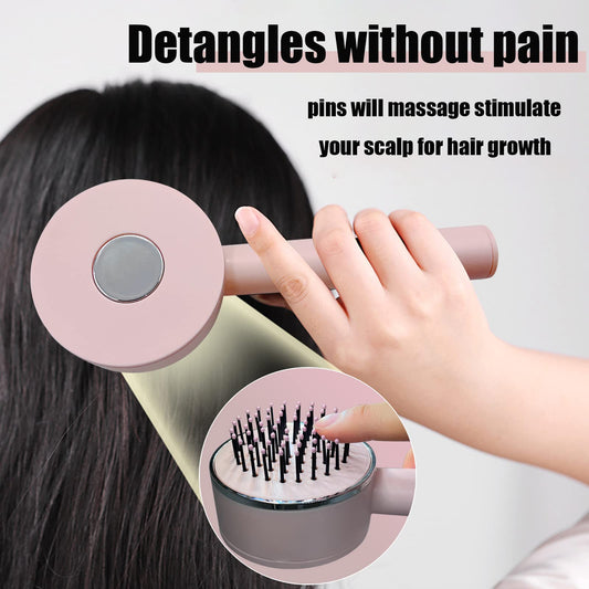 One - key Self - cleaning Hair Brush For Women Curly Hair Brush  Anti - Static Airbag Massage Comb  Airbag Massage Scalp Comb Professional Detangling One - key Self - cleaning - 5 - CJ