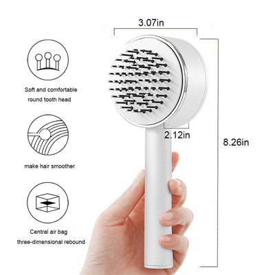 One - key Self - cleaning Hair Brush For Women Curly Hair Brush  Anti - Static Airbag Massage Comb  Airbag Massage Scalp Comb Professional Detangling One - key Self - cleaning - 5 - CJ