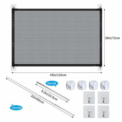 Pets Dog Cat Baby Safety Gate Mesh Fence Magic Portable Guard Net Stairs Doors - 5 - CJ