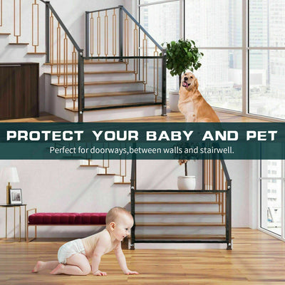 Pets Dog Cat Baby Safety Gate Mesh Fence Magic Portable Guard Net Stairs Doors - 5 - CJ